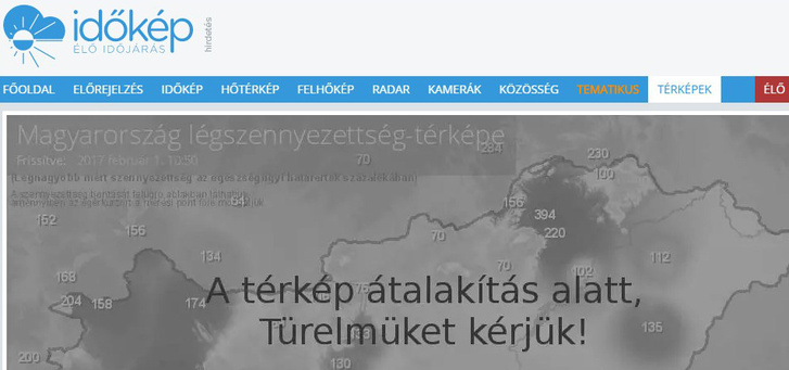 Miért tűnt el a szmogtérkép az Időképről?