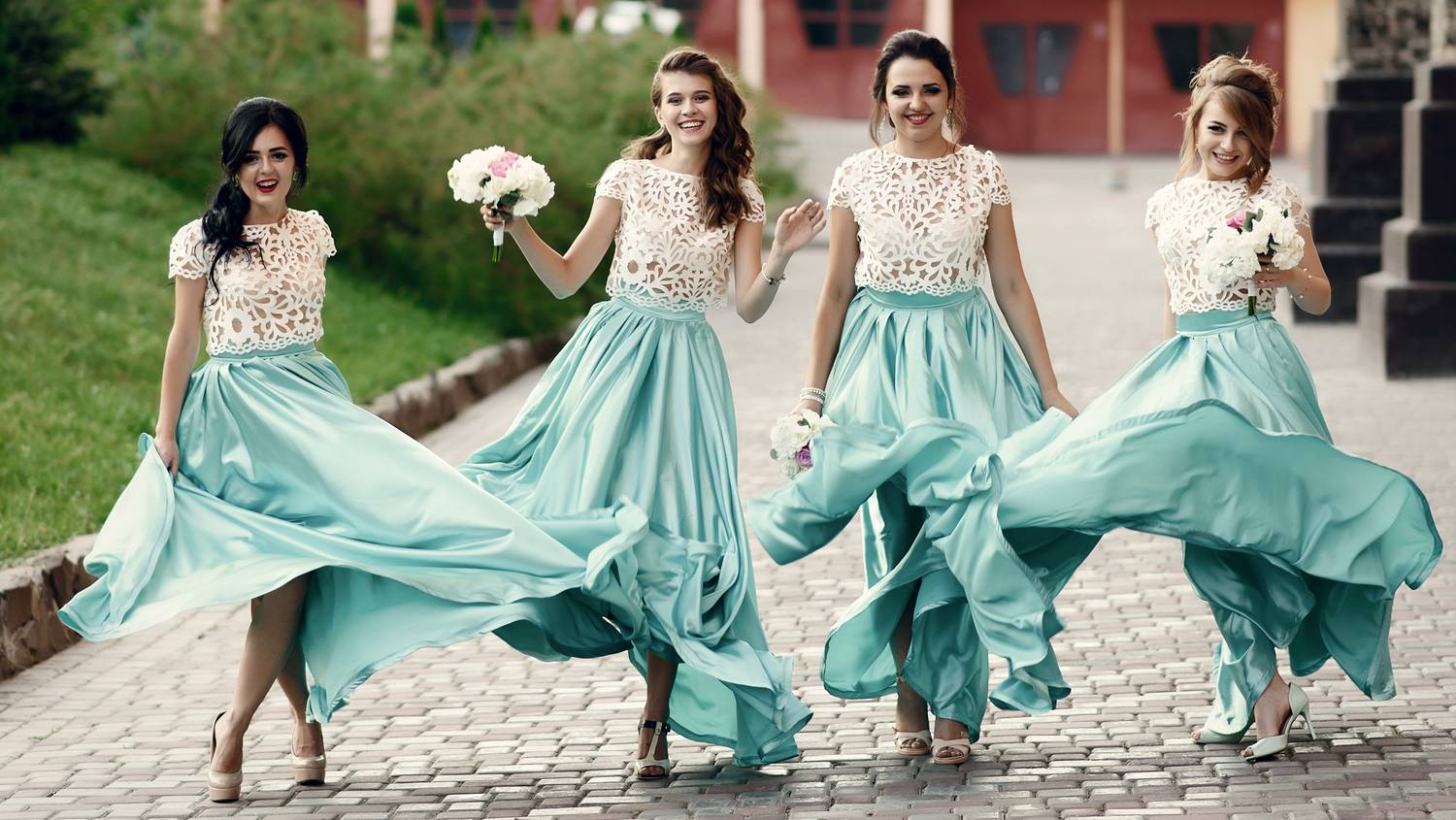 Подружки невесты в бирюзовом