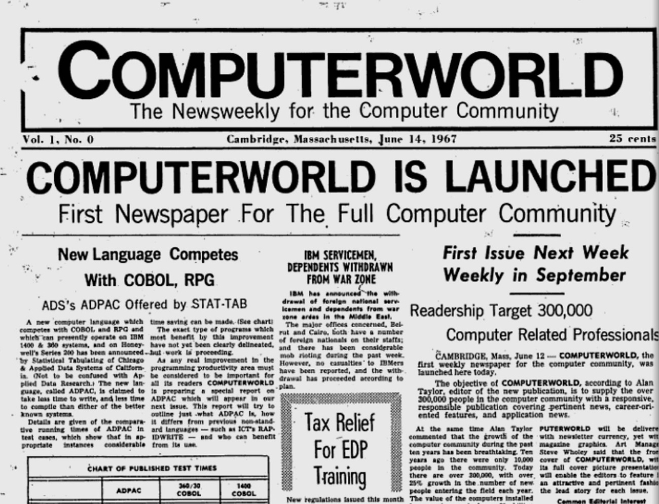 Index - Tech - 47 év Után Vége A Nyomtatott Amerikai Computerworldnek