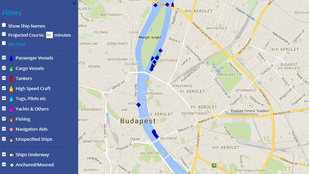Térképen követheti a budapesti hajóforgalmat