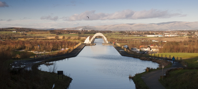 A Falkirk kerék különleges hajólift és turistalátványosság Bonnybridge közelében