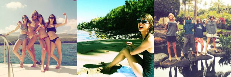 A milliárdos lábú Taylor Swift a Haim lányzenekarral nyaralt és partizott a Hawaii szigeteken