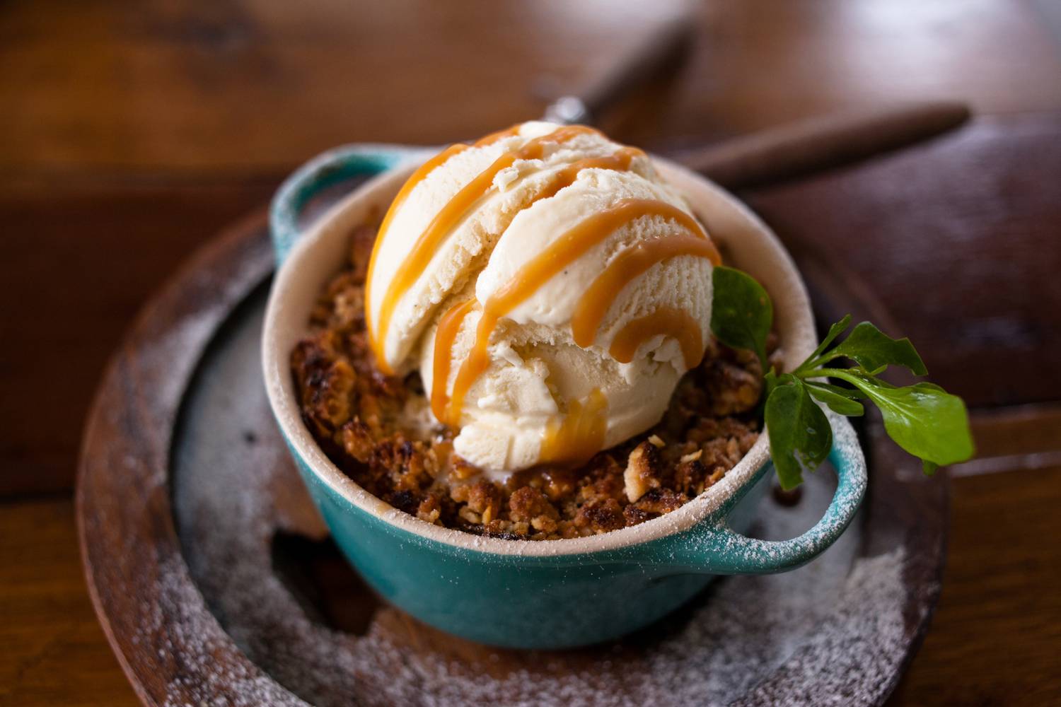 Apple Crumble and Custard