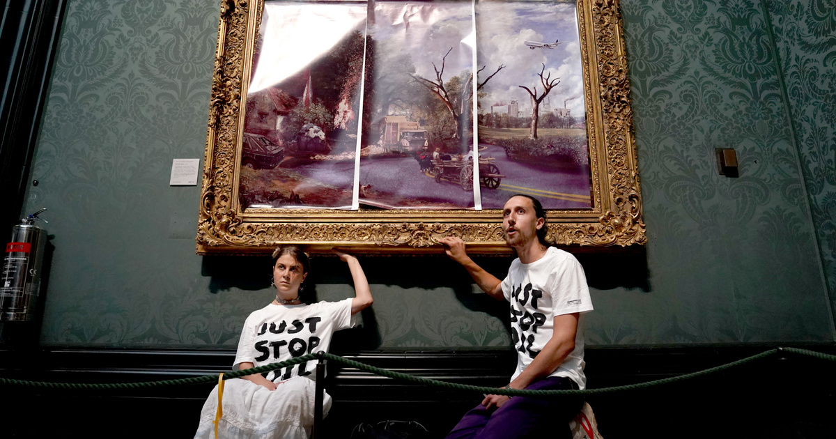 A brit Nemzeti Galéria festményeihez ragasztotta magát néhány tüntető