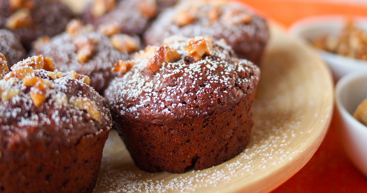 Pihepuha csokis muffin ropogós dióval és fügével csak keverj össze