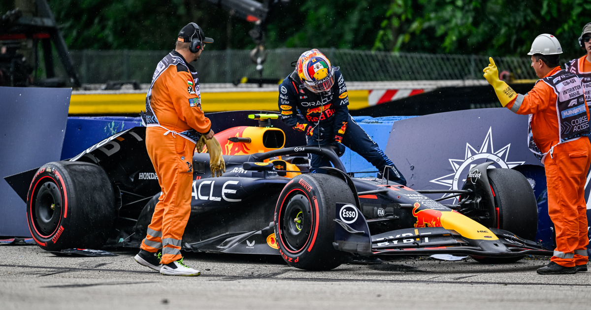 Índice – Deportes – Pérez terminó contra el muro durante las contrarreloj del Gran Premio de Hungría, que fue arrastrado por Lando Norris