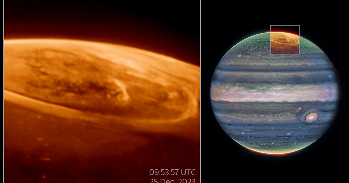 Látványos felvĂ©teleket kĂ©szĂtett a NASA a Jupiter sarki fĂ©nyeirĹ‘l
