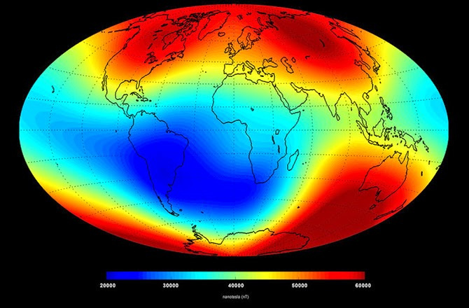 earth magnetic field shrinking