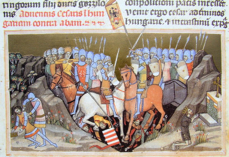 A ménfői csata ábrázolása a Képes Krónikában