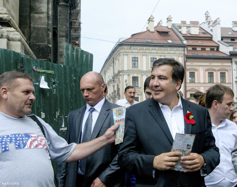Szaakasvili augusztus 8-án az ukrajnai Lvivben egy megemlékezésen vett részt