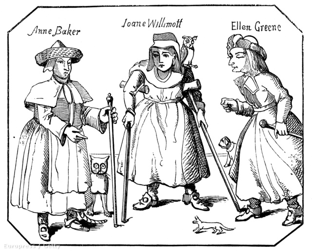 A belvoir-i boszorkányok, akiket 1619-ben égettek el m máglyán Angliában.