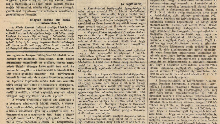 Olvasson bele a 100 évvel ezelőtti újságokba az Arcanum archívumában - kattintson!