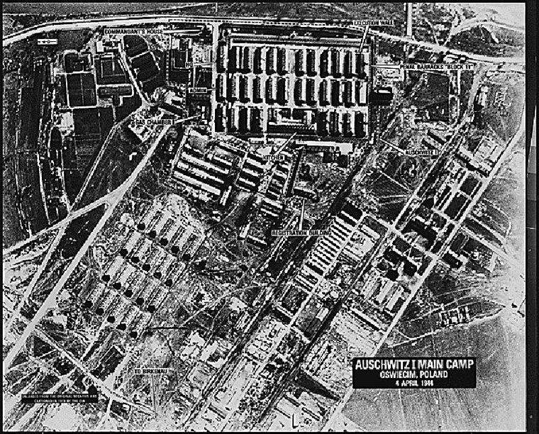 Auschwitz I-ről készült légi felvétel 1944. április 4-én.