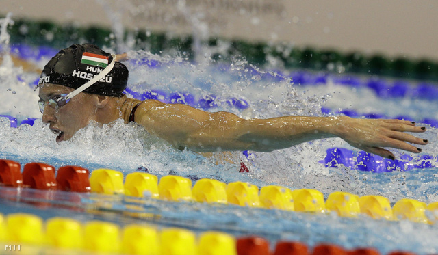 Hosszú Katinka a női 200 méteres pillangóúszás döntőjében a berlini úszó Európa-bajnokságon 2014. augusztus 24-én.