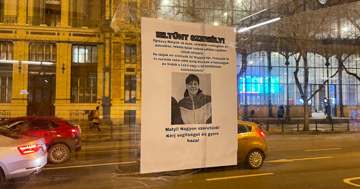 Közleményt adott ki az eltűnt Egressy Mátyás családja