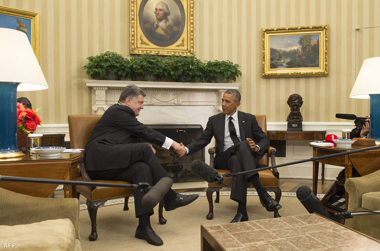 Porosenkó ukrán és Barack Obama amerikai elnök találkozója a Fehér Házban, 2014. szeptember 18-án.