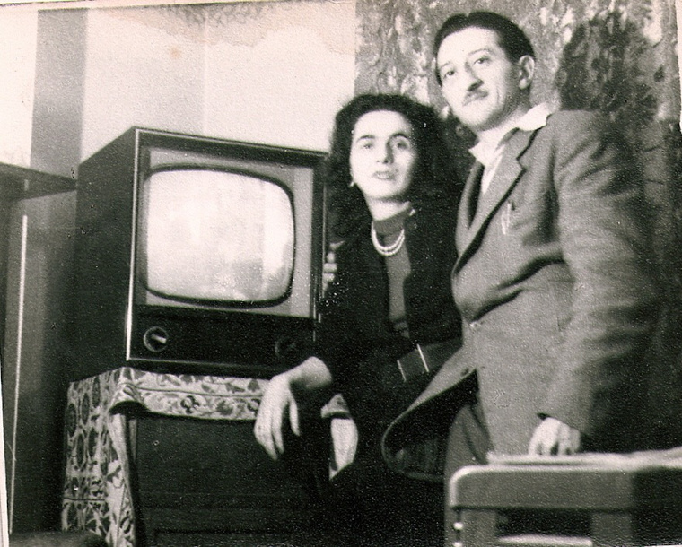 Mother and Father with 1st TV