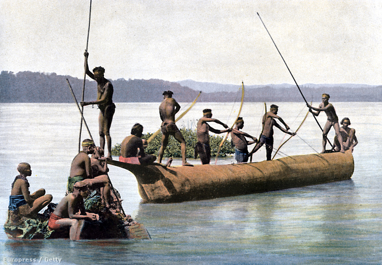 Törzsi halászok Nicobar partjainál
