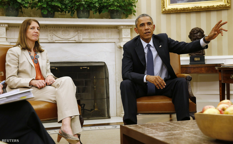 Barck Obama és Sylvia Burwell a pénteki megbeszélésen