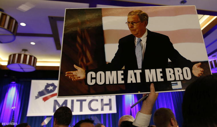 Mitch McConnell-támogatók a választások éjszakáján, Louisville-ben, 2014. november 5-én.