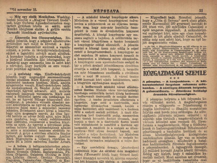 Olvasson bele a 100 évvel ezelőtti újságba az Arcanum archívumában - kattintson!