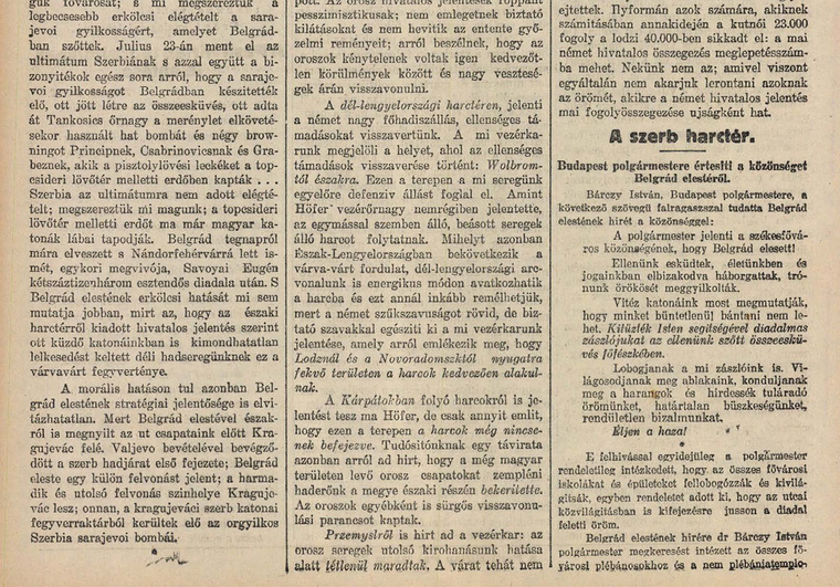 Olvasson bele a 100 évvel ezelőtti újságba az Arcanum archívumában - kattintson!