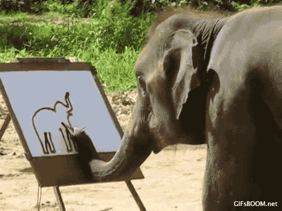 festő elefánt
