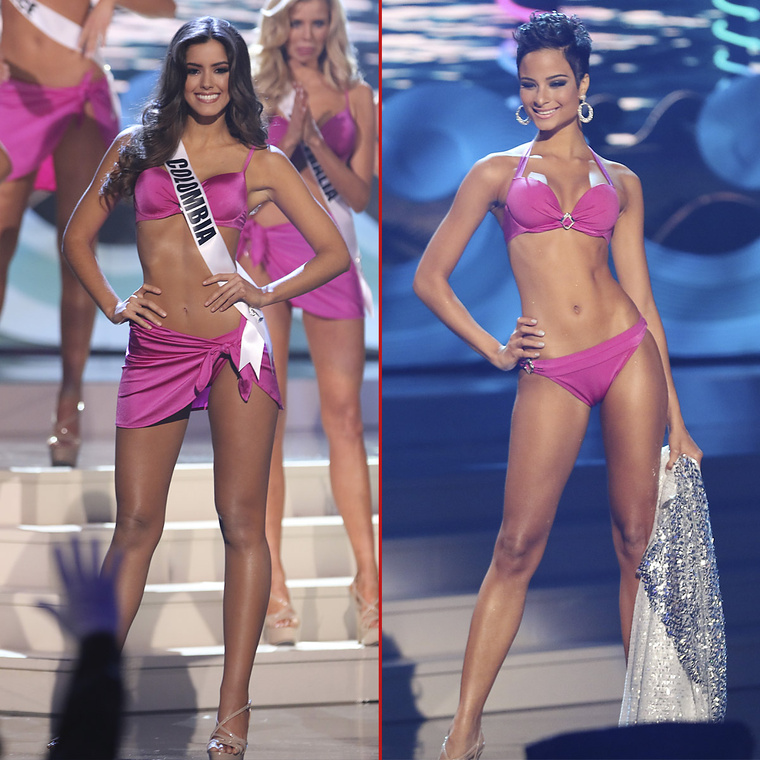 Balra  végső győztes, jobbra Miss Jamaica.