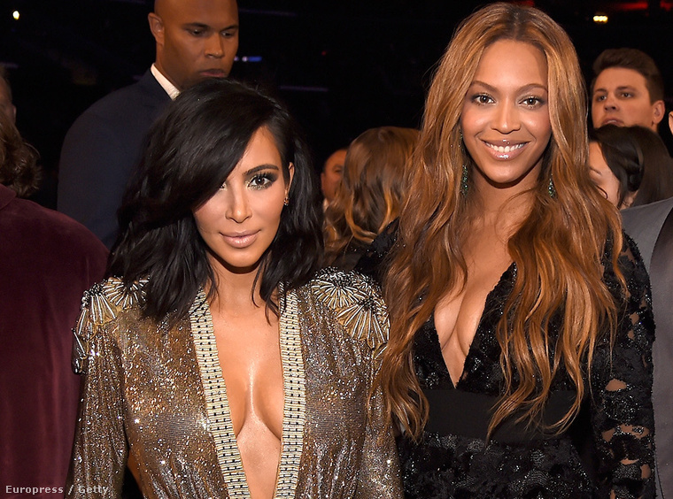 Kim Kardashian és Beyoncé a Grammy-gálán február 8-án