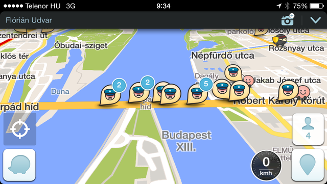 A Waze felhasználók szerint rendőrök hada van az Árpád hídon
