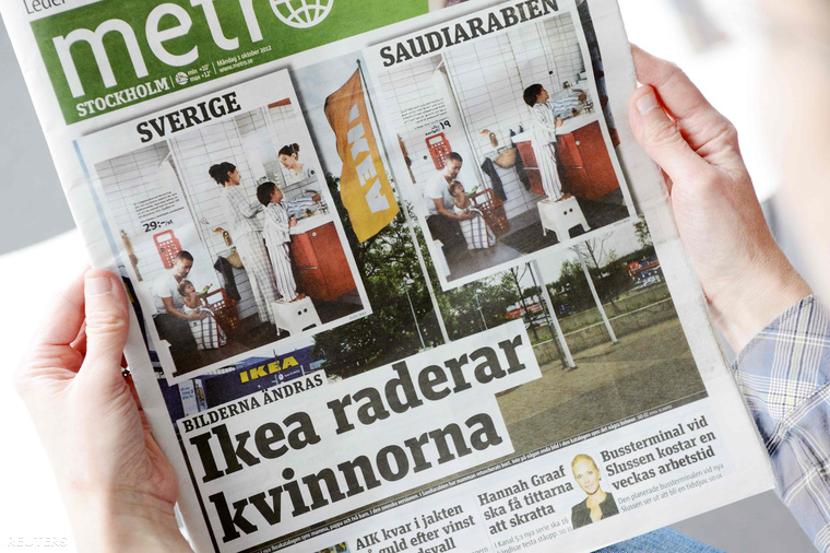 A Metro ingyenes újság svéd kiadásában mutatták be a katalógus európai és a szaúd-arábiai változatát - utóbbiból eltüntették a nőket