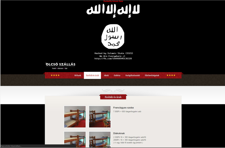 Az IS állítólagos hekkerei feltörték az olcsoszallas.hu oldalát