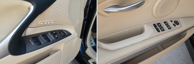 A Lexus felhasznált anyagai tartósabbnak bizonyultak. A gumírozott réteg hámlása a facelift előtti E90-eseknél gyakran előfordul és ronda