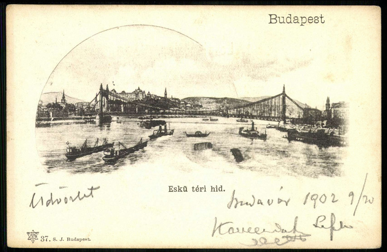 Az Eskü téri híd, 1902.